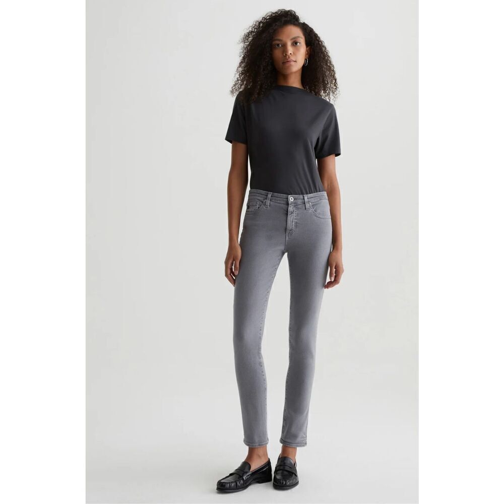 🌸 AG Adriano Goldschmied Gray The Prima Mid Rise Cigarette Skinny Stretch Jeans